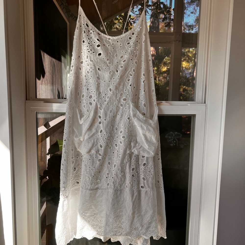 Elegant White Eyelet Dress